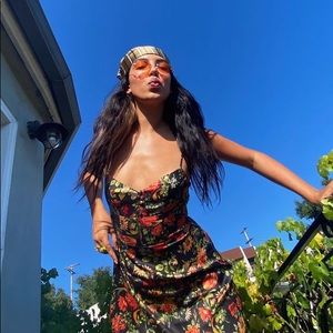 UO Petra Satin Sweetheart Mini Dress (S)